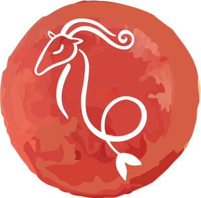 Capricorn man zodiac symbol watercolour style